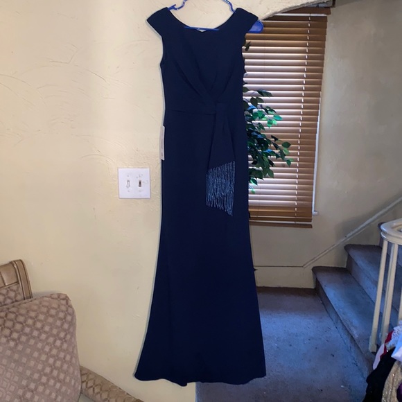 Long Dark Blue Cocktail Dress - Picture 1 of 4